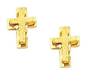 gorgeous small cubic zirconia gold baby cross earrings